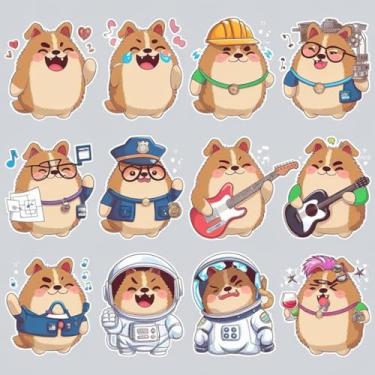 Imagem de Adesivo Kawaii Infantil Decorativo Para Quarto e Cadernos – Personagens Fofos Emojis Animais Frutas 40x40cm