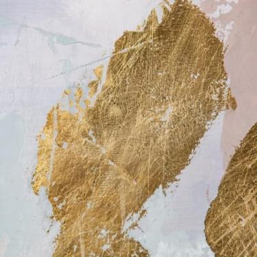 Imagem de Quadro Decorativo Abstrato com Textura Dourada para Parede – Arte Moderna e Elegante para Sala de Estar e Escritórios 40x40cm