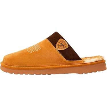 Imagem de ARIAT Pantufa masculina 2842 Silversmith com bico quadrado acolchoado de espuma de camurça ocidental, Castanha/chocolate, 42