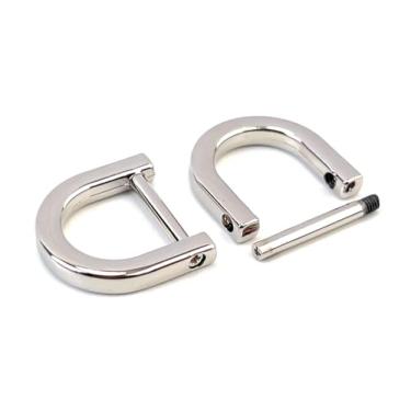 Imagem de VersaKits 4 peças de anéis D resistentes parafuso em manilha de 1,5 cm prata em forma de U anel D de substituição para bolsa chaveiro coleira de cachorro