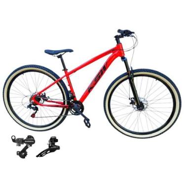 Imagem de Bicicleta Ksw Xlt Aro 29 21v Cambios Shimano Pneu Faixa Amarelo, Verme