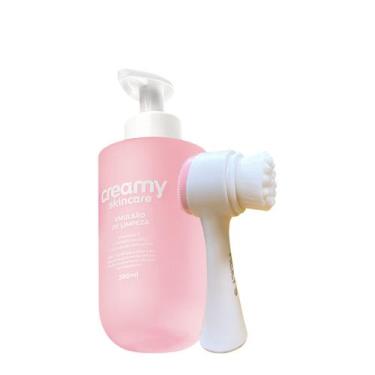Imagem de Kit Creamy Skincare Emulsão de Limpeza Escova de Limpeza Facial 2 em 1