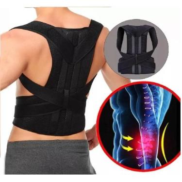 Imagem de Colete Cinta Reforçada Coluna Lombar Corretor Postura Neopre - M&C