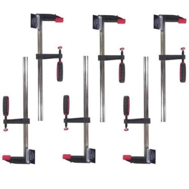 Imagem de Kit 6 Grampos P/ Carpinteiro Tipo Sargento 80x400mm ON36 Onetools