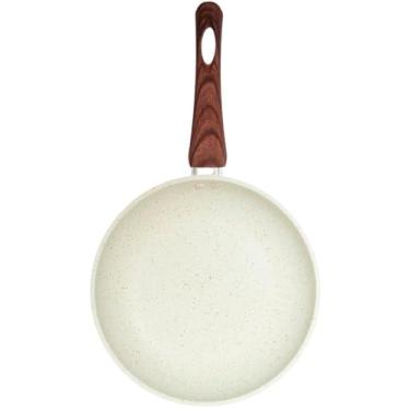 Imagem de Quality House - Frigideira Cerâmica Antiaderente, Revestimento Granito Bege, 24cm, Cabo em Baquelite, Compatível com Fogão de Indução, Cabo Soft Touch 1,5L