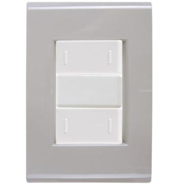 Imagem de Cj Placa Dois Interruptor Duplo Liz Fendi Tramontina completo pronto -