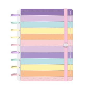 Imagem de Caderno De Disco Iscool Inteligente 140 Folhas Colors Sweet Listras Prata M+