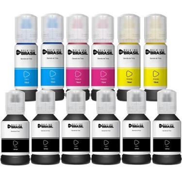 Imagem de Kit 12 Tintas Para Epson L4160 L4150 T504 L6171 L6161 L6191 T504 - Bul