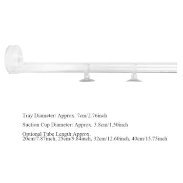 Imagem de Alimentador de Camarão para Aquário, Transparente, Acrílico, Resistente, Com Bandeja, para Camarão de Cristal, Tanque de Peixes Tropicais (Comprimento do tubo 32cm)