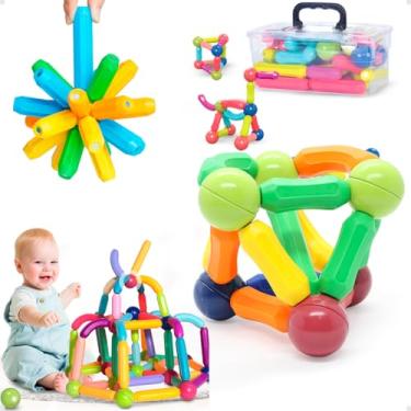 Imagem de Brinquedo Educativo Magnético 25 Peças – Blocos de Montar para Desenvolvimento Infantil