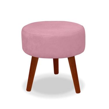 Imagem de Puff Redondo Decorativo Danny Rosa Bebe Pés Palito