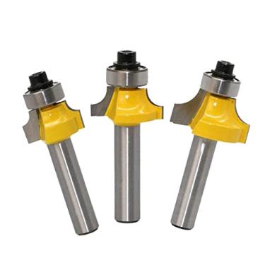 Imagem de Conjunto de 3 peças de alta qualidade, excelente acabamento de rolamento de 8 mm, conjunto de fresas de liga para fresagem de precisão, para juntas de encaixe e entusiastas de carpintaria CNC