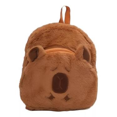 Imagem de Mochila Infantil Escolar Capivara de Pelúcia - Polibrinq