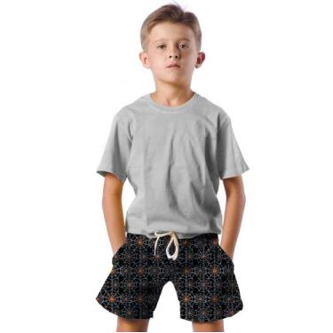 Imagem de Shorts Infantil Bermuda Calção Praia Verão Spider Cartoon Laranja 509 