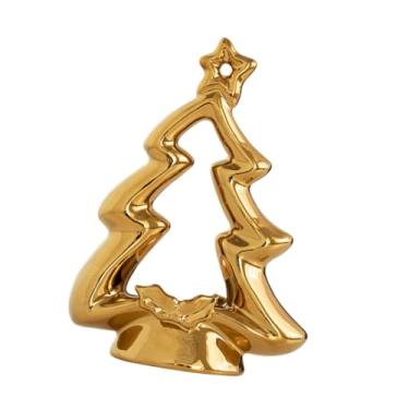 Imagem de KiBcsLic Suporte para vela tealight em formato de árvore de Natal, suporte para vela votiva, castiçal para mesa de jantar, sala de estar, Páscoa, hotel, Ouro