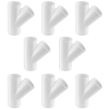 Imagem de LESSO Pacote com 8 Acessórios para Tubos de PVC, 1/5.1 cm PVC Wye Y Acessórios para Construção DIY Móveis Estufa Galpão Acessórios para Tubos Conexão de Barraca, SCH40 Branco