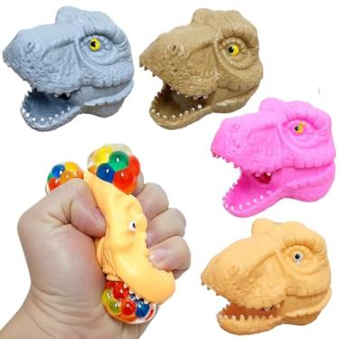 Imagem de Kit 4 Dino T-Rex de Apertar Brinquedo Anti Stress Festa Infantil Lembrancinha