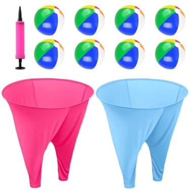 Imagem de OMKSIH Granny Pants Yard Game 2 peças Freaky Party Games Pants com 8 bolas saltitantes e 1 bomba de ar Divertido Multiplayer Party Giant Outdoor Game Backyard Party Field Day Jogos de reunião para