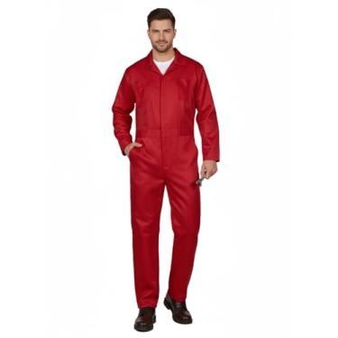 Imagem de UQJE Macacão masculino para trabalho, azul marinho, adulto, fantasia de Dia das Bruxas, Vermelho, G