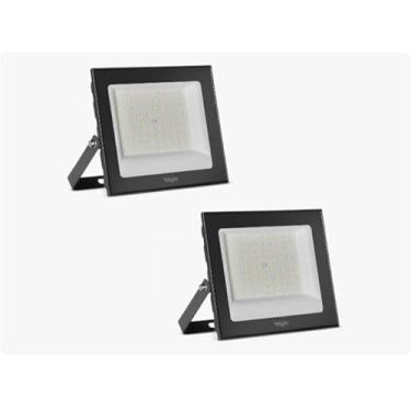 Imagem de 2 Refletor LED 200W Holofote Bivolt Branco Frio IP66 SMD à Prova D'Água Luz Alta Potência Fachadas Jardins Piscinas Eventos Iluminação Moderna Eficiente Econômica