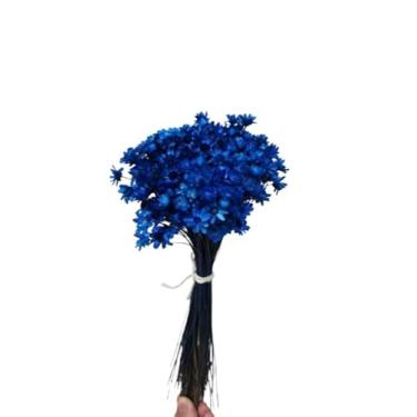 Imagem de Flor Sempre Viva Branca I Kit com ate 1.200 Flores Secas, Buquês, Decoração de Casamento e Eventos - Beleza Natural Eterna(Azul escuro,8buquês)