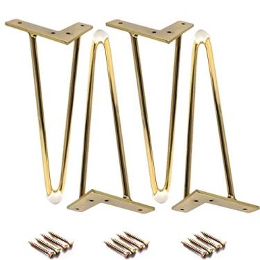 Imagem de LUOFDCLDDD Pernas de móveis, 4 peças de pernas de sofá de ferro, pés de suporte de metal, pé de armário de gancho de cabelo triangular, perna de cama de substituição DIY, para sofá, mesas de café