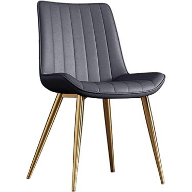 Imagem de Cadeira de jantar, cozinha, sala de jantar, móveis, cadeiras modernas de cozinha, cadeiras de jantar com pernas de metal dourado forte, couro PU, cômoda de maquiagem, cadeira lateral de jantar (cor