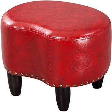 Imagem de SENNIAN Espreguiçadeira pequena para casa moderna, apoio para os pés para sala de estar com esponja de alta resiliência, macio e confortável, moldura de madeira maciça, suporte de carga forte