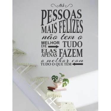 Imagem de Adesivo Decorativo De Parede Frases As Pessoas Mais Felizes - Gaudesiv