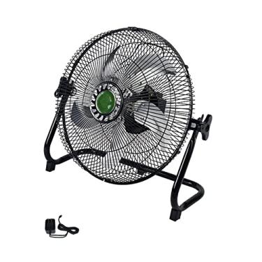 Imagem de KUYBTU Ventilador de acampamento com lanterna USB, ventilador de chão 12 velocidades de alta velocidade, ventilador de metal resistente para casa interna, quarto, 5 lâminas-preto-16