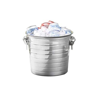 Imagem de Balde de gelo de aço inoxidável, balde de champanhe portátil para bar com refrigerador de bebida de festa, recipiente de vinho e gelo