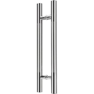 Imagem de Maçaneta de porta de entrada moderna Puxadores de porta de chuveiro de banheiro resistentes, aço inoxidável, maçaneta de porta de celeiro deslizante com acessórios, puxador de porta de galpão de vidro