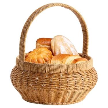 Imagem de Cesta de frutas de | Organizador de despensa - Cesta de pão de de imitação decorativa decorativa para servir frutas com alças para balcão de cozinha