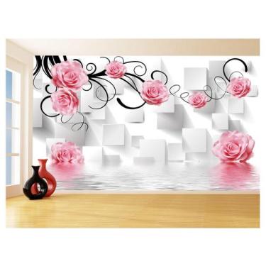 Imagem de Papel De Parede 3D Floral Textura Sala Flores 3,5M Xfl335 - Você Decor