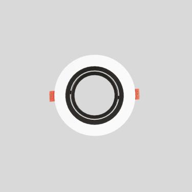 Imagem de Spot de Embutir Redondo Preto e Branco Par30 E27 Direcionável Plano 17cm