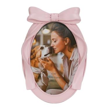 Imagem de Desklens Moldura oval de 10 x 15 cm, moldura ornamentada rosa, molduras decorativas vintage para mesa e parede, decoração de casa barroca