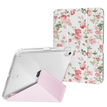 Imagem de Ouinice Capa compatível com iPad 11ª geração A16 de 11 polegadas 2025, iPad 10ª geração 10 polegadas 2022 com suporte para lápis, suporte de três ângulos de origami, capa traseira transparente fina