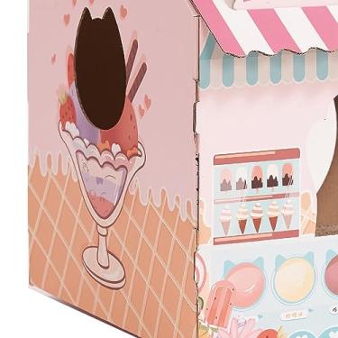 Imagem de Naroote Casa para Gatos Com Erva-de-gato, Durável, Leve, de Papelão, para Brincar, Promove a Saúde das Patas e Instintos Naturais, Ideal para Proprietários de Gatos (Casa de Gelo)