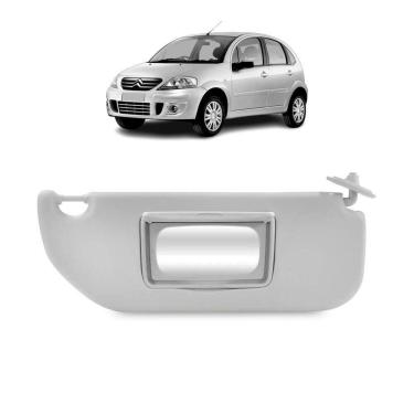 Imagem de Quebra Sol Cinza Com Espelho Citroen C3 2004 A 2012 Esquerdo