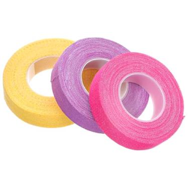 Imagem de 3 rolos de fita de dedal para costura à mão, protetor de dedo autoadesivo de algodão bandagem de algodão, fita respirável para artesanato, dedal de tricô respirável para quilting, bordado artesanato