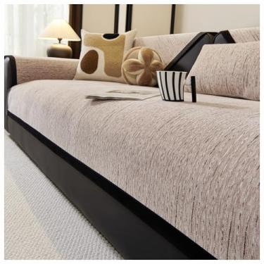 Imagem de SPXMQSS Capas de sofá para sofá seccional, capas de assento de sofá macias de chenille, capa universal antiderrapante para sofá de canto protetor de móveis em forma de L 1/2/3/4 lugares P 110 x 160 cm