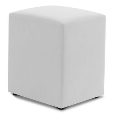Imagem de Puff Decorativo Sala De Estar Quadrado 36x47cm Sintético Branco - Desk Design