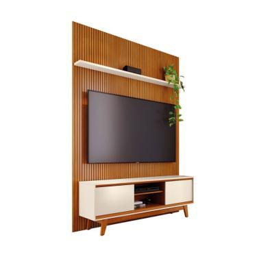 Imagem de Rack com Painel para TV até 65 Polegadas Milo 2 Portas Cinamomo e Off White