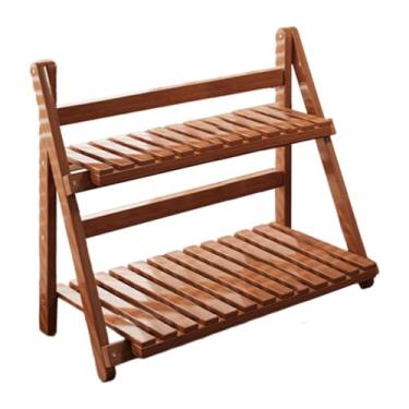 Imagem de RNXRZANK Suporte de Bambu para Plantas, Expositor de Vasos, Prateleira, Estável E Prática para Plantas, Organizador de Mesa para Balcão, Escritório, Marrom escuro 40cm