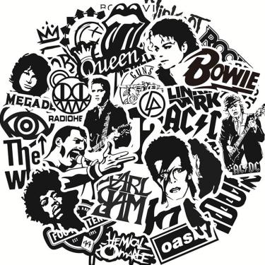Imagem de Adesivos Waterpoof Cartoon Rocks Band para laptop e muito mais