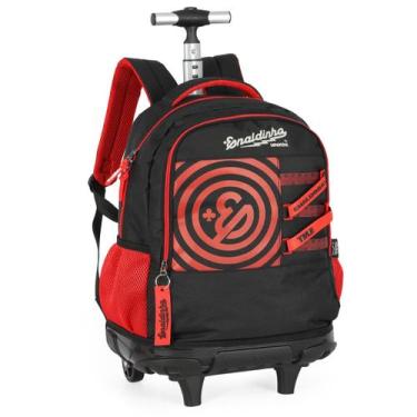 Imagem de Mochila By Enaldinho Escolar Vermelho Rodinha Luxcel Menino