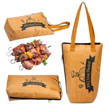 Imagem de Cobertor reutilizável para churrasco para descansar carne - Saco de churrasco isolado com boca larga para ombros de porco de peito grande, e perus, acessório perfeito para churrasco e presente para