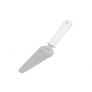 Imagem de Espátula Inox Com Serra Para Bolo e torta 27x6cm Cabo Branco Corte Preciso