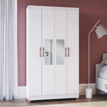 Imagem de Armário Multiuso com Espelho 4 Portas Denver Doripel, Branco