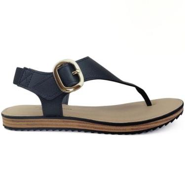 Imagem de Sandália de Dedos Rasteirinha Modare UltraConforto Elástico, Preto, 37